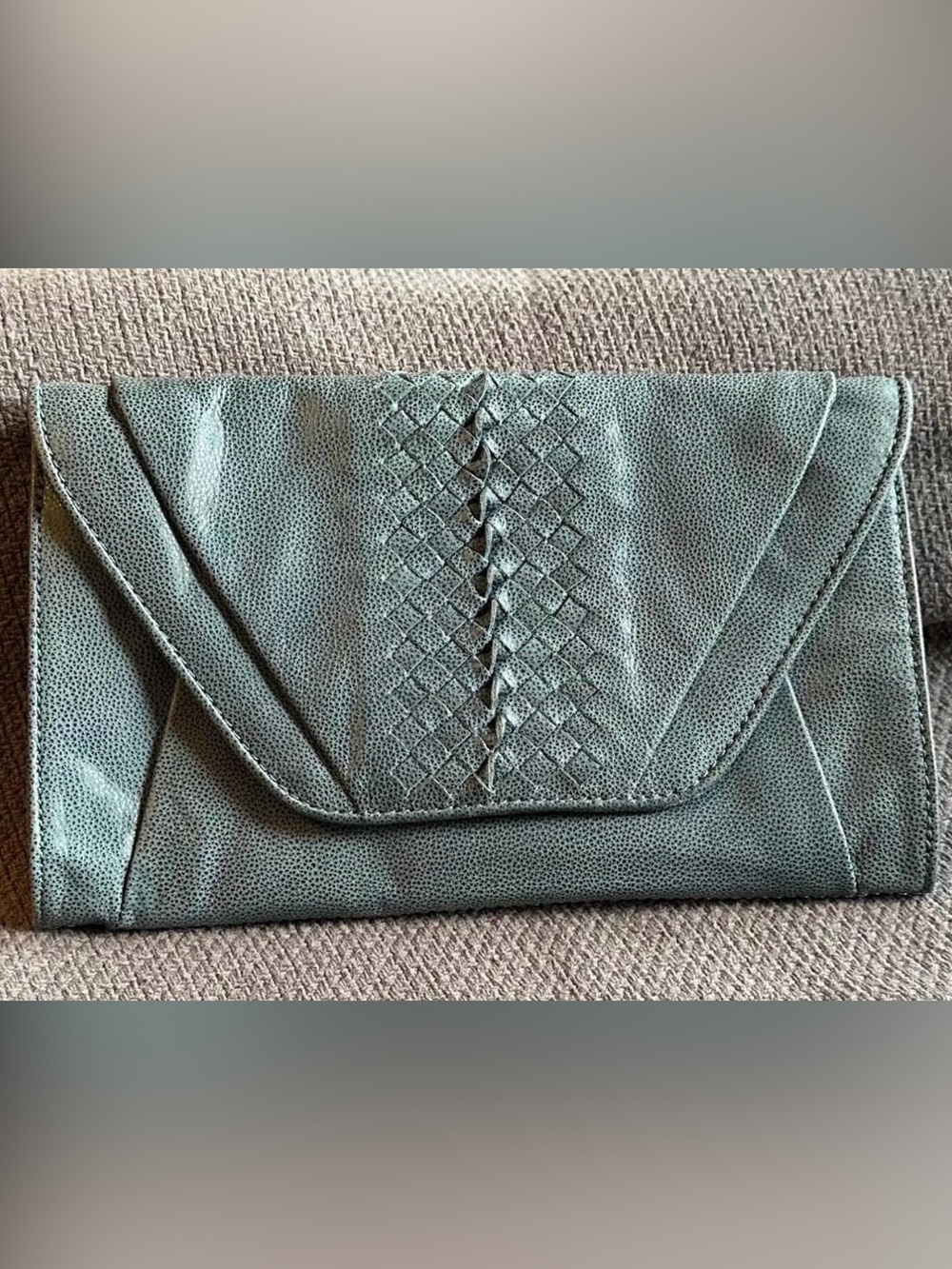 Beautiful Vintage Elliott Lucca Blue Leather Purse With Detachable Strap